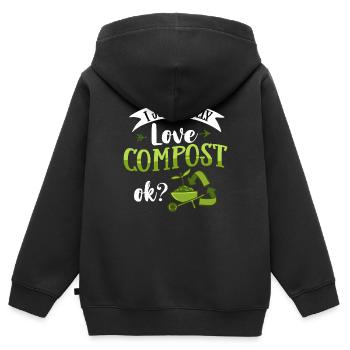 Kompostierung Kompost Wurm Abfall - Kinder Premium Organic Zip Hoodie - Schwarz - Hinten - AI Model Kid Male (0cm)