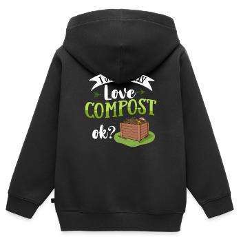 Kompostierung Kompost Wurm Abfall - Kinder Premium Organic Zip Hoodie - Schwarz - Hinten - AI Model Kid Male (0cm)