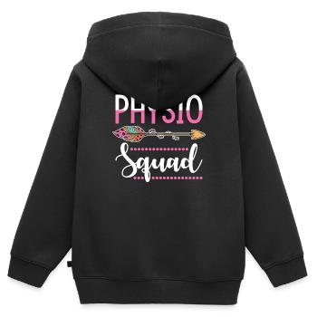 Physio physiotherapist group - Kids Premium Organic Zip-up Hoodie - black - Back - AI Model Kid Male (0cm)