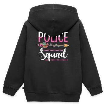 Polizistin Gruppe - Kinder Premium Organic Zip Hoodie - Schwarz - Hinten - AI Model Kid Male (0cm)