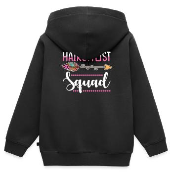 groupe de coiffeurs - Sweat Premium à capuche zippé enfant bio - noir - Dos - AI Model Kid Male (0cm)