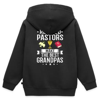 Pasteur Église Ministre Christ Spirituel Jésus - Sweat Premium à capuche zippé enfant bio - noir - Dos - AI Model Kid Male (0cm)
