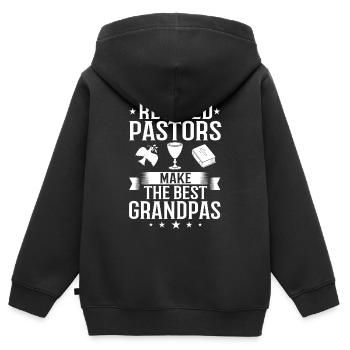 Pasteur Église Ministre Christ Spirituel Jésus - Sweat Premium à capuche zippé enfant bio - noir - Dos - AI Model Kid Male (0cm)