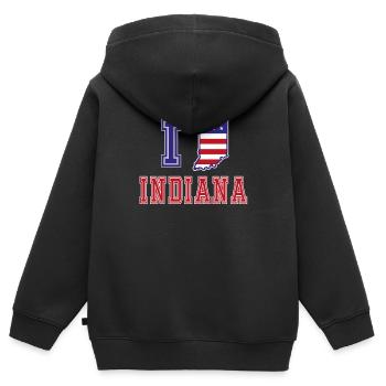 Indiana USA I love Albama - Kinder Premium Organic Zip Hoodie - Schwarz - Hinten - AI Model Kid Male (0cm)