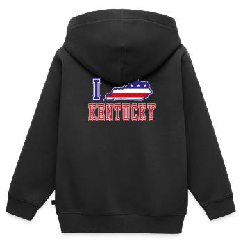 Kentucky USA I love Albama - Kinder Premium Organic Zip Hoodie - Schwarz - Hinten - AI Model Kid Male (0cm)