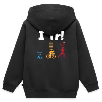 Triathlon - Sweat Premium à capuche zippé enfant bio - noir - Dos - AI Model Kid Male (0cm)