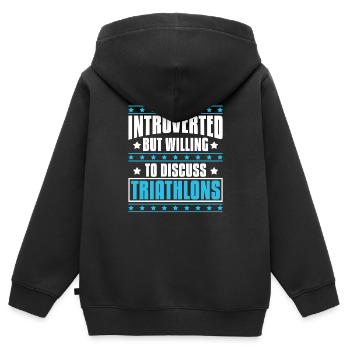 Triathlon - Kinder Premium Organic Zip Hoodie - Schwarz - Hinten - AI Model Kid Male (0cm)