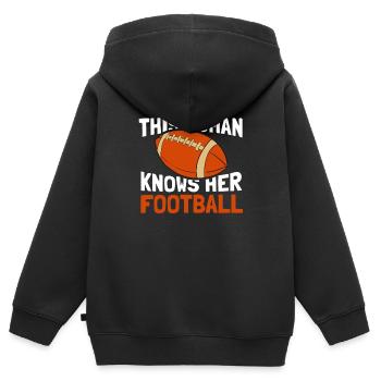 American Football - Kinder Premium Organic Zip Hoodie - Schwarz - Hinten - AI Model Kid Male (0cm)
