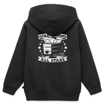 Mines d’or - Sweat Premium à capuche zippé enfant bio - noir - Dos - AI Model Kid Male (0cm)