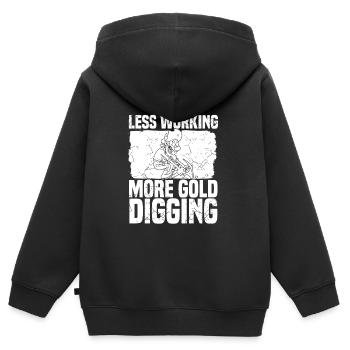 Mines d’or - Sweat Premium à capuche zippé enfant bio - noir - Dos - AI Model Kid Male (0cm)