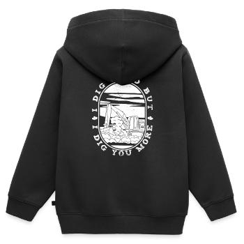 Mines d’or - Sweat Premium à capuche zippé enfant bio - noir - Dos - AI Model Kid Male (0cm)