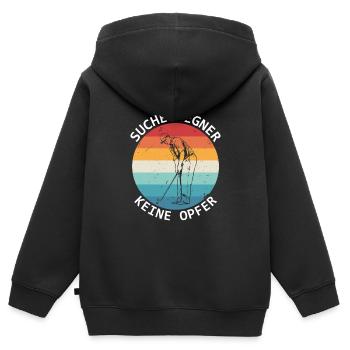 Lustiges Golfspieler Suche Gegner Keine Opfer Golf - Kinder Premium Organic Zip Hoodie - Schwarz - Hinten - AI Model Kid Male (0cm)