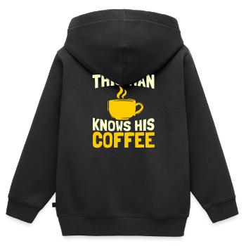 Coffee Coffee Drinker Coffee Lovers - Kids Premium Organic Zip-up Hoodie - black - Back - AI Model Kid Male (0cm)