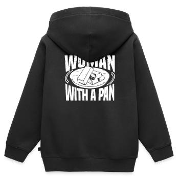 Mine d’or minière - Sweat Premium à capuche zippé enfant bio - noir - Dos - AI Model Kid Male (0cm)