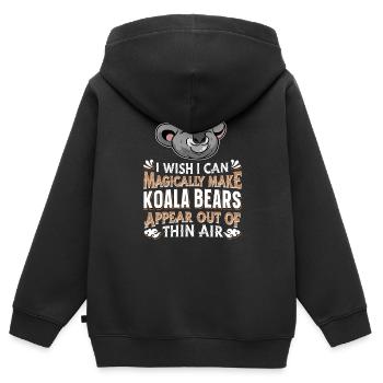 Koala Koala Ours - Sweat Premium à capuche zippé enfant bio - noir - Dos - AI Model Kid Male (0cm)