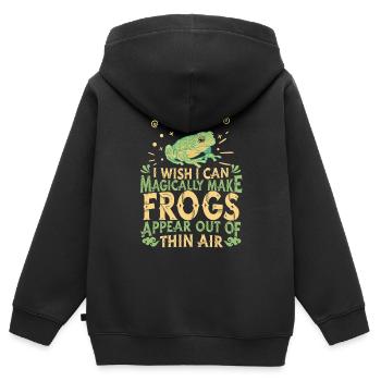 Frog Frogs Amphibian - Kids Premium Organic Zip-up Hoodie - black - Back - AI Model Kid Male (0cm)