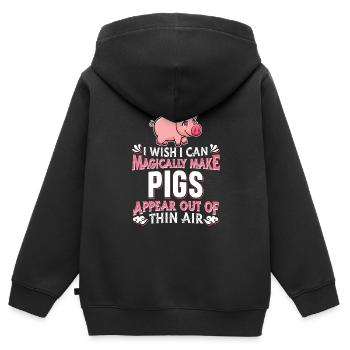 Éleveur de porcs Éleveur de porcs Éleveur de porcs - Sweat Premium à capuche zippé enfant bio - noir - Dos - AI Model Kid Male (0cm)