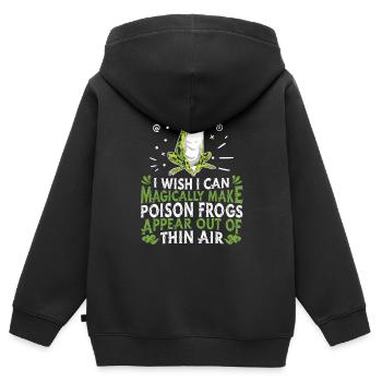 Frog Frogs Amphibian - Kids Premium Organic Zip-up Hoodie - black - Back - AI Model Kid Male (0cm)