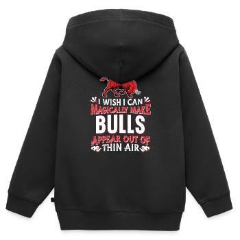 Taureau Taureau - Sweat Premium à capuche zippé enfant bio - noir - Dos - AI Model Kid Male (0cm)
