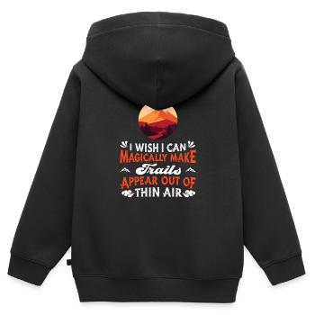 Hiking Trekking Hikers - Kids Premium Organic Zip-up Hoodie - black - Back - AI Model Kid Male (0cm)