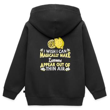Lemon Citrus Fruit Lime - Kids Premium Organic Zip-up Hoodie - black - Back - AI Model Kid Male (0cm)