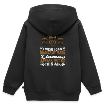 Lama Llama Alpaga - Sweat Premium à capuche zippé enfant bio - noir - Dos - AI Model Kid Male (0cm)