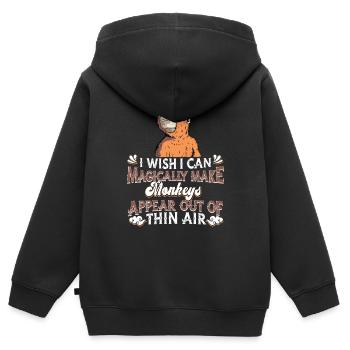 Affe - Kinder Premium Organic Zip Hoodie - Schwarz - Hinten - AI Model Kid Male (0cm)