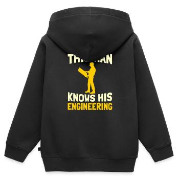 Ingenieur Meister Techniker Diplom - Kinder Premium Organic Zip Hoodie - Schwarz - Hinten - AI Model Kid Male (0cm)