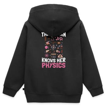 Physicien physicien - Sweat Premium à capuche zippé enfant bio - noir - Dos - AI Model Kid Male (0cm)