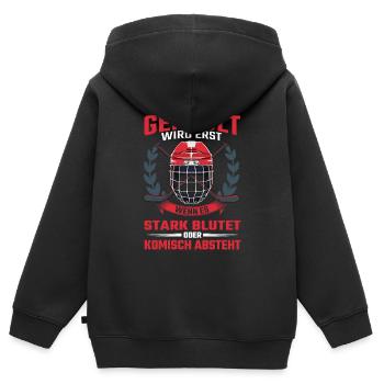 Hurler n’est que quand il saigne le hockey sur glace - Sweat Premium à capuche zippé enfant bio - noir - Dos - AI Model Kid Male (0cm)
