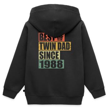 Twins Father Twin Father since 1988 - Kids Premium Organic Zip-up Hoodie - black - Back - AI Model Kid Male (0cm)