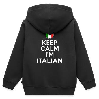 Keep calm im italian - Kinder Premium Organic Zip Hoodie - Schwarz - Hinten - AI Model Kid Male (0cm)