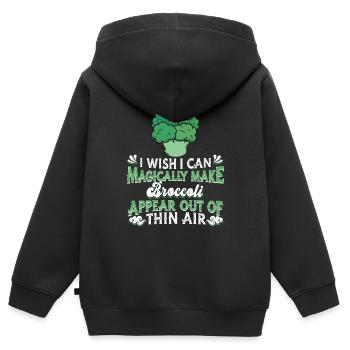 Brokkoli Gemüse Vegan Vegetarisch - Kinder Premium Organic Zip Hoodie - Schwarz - Hinten - AI Model Kid Male (0cm)