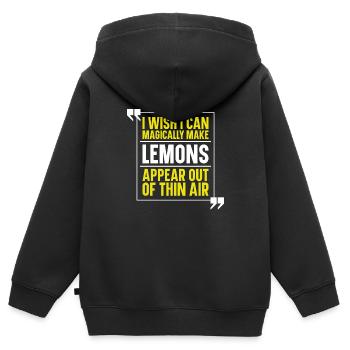 Citron Agrumes Lime - Sweat Premium à capuche zippé enfant bio - noir - Dos - AI Model Kid Male (0cm)