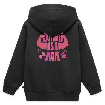 Stark wie eine Mutter Stark wie eine Mutter Gesche - Kinder Premium Organic Zip Hoodie - Schwarz - Hinten - AI Model Kid Male (0cm)