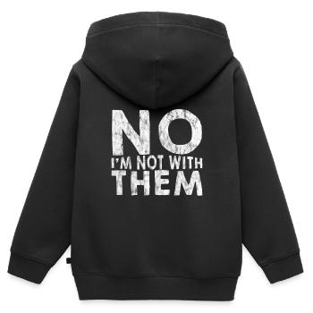 Non, je ne suis pas avec eux 9 - Sweat Premium à capuche zippé enfant bio - noir - Dos - AI Model Kid Male (0cm)