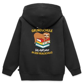 Grundschulabschluss Realschule Einschulung 5Klasse - Kinder Premium Organic Zip Hoodie - Schwarz - Hinten - AI Model Kid Male (0cm)