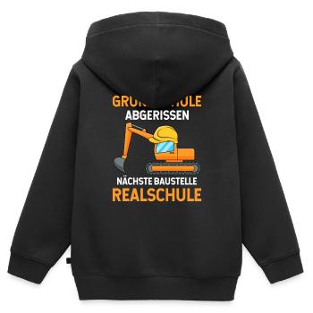 Grundschulabschluss Realschule Einschulung 5Klasse - Kinder Premium Organic Zip Hoodie - Schwarz - Hinten - AI Model Kid Male (0cm)