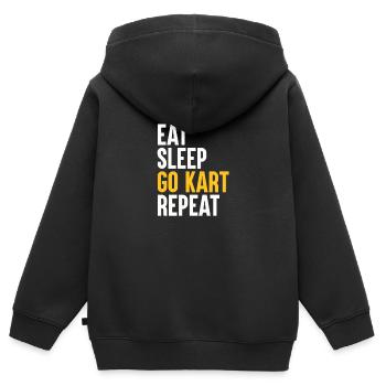Go Kart Fahrer - Kartfahrer Go-Kart Spruch - Kinder Premium Organic Zip Hoodie - Schwarz - Hinten - AI Model Kid Male (0cm)
