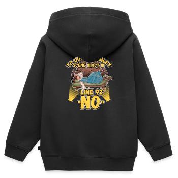 Pour citer Hamlet Acte III scène III Ligne 92 Acting - Sweat Premium à capuche zippé enfant bio - noir - Dos - AI Model Kid Male (0cm)