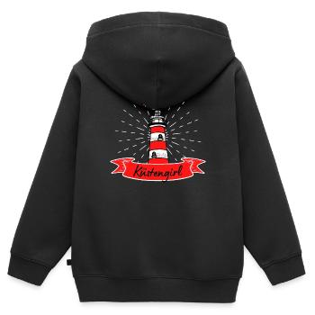Küstengirl Ostsee Küste Nordsee Küste Spruch - Kinder Premium Organic Zip Hoodie - Schwarz - Hinten - AI Model Kid Male (0cm)