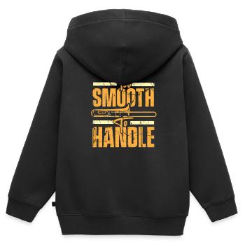 Posaune - Kinder Premium Organic Zip Hoodie - Schwarz - Hinten - AI Model Kid Male (0cm)