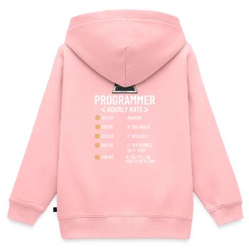 Programmeur Programmation Ordinateur Développeur Pc - Sweat Premium à capuche zippé enfant bio - rose - Dos - AI Model Kid Female (0cm)