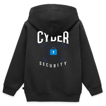 Cyber Security Information Computer Sicherheit - Kinder Premium Organic Zip Hoodie - Schwarz - Hinten - AI Model Kid Male (0cm)