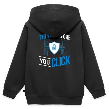 Cyber Security Information Computer Sicherheit - Kinder Premium Organic Zip Hoodie - Schwarz - Hinten - AI Model Kid Male (0cm)