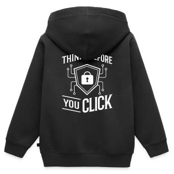 Cyber Security Information Computer Sicherheit - Kinder Premium Organic Zip Hoodie - Schwarz - Hinten - AI Model Kid Male (0cm)