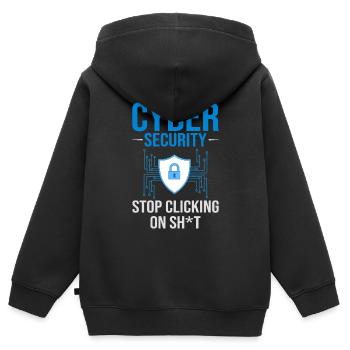 Cyber Security Information Computer Sicherheit - Kinder Premium Organic Zip Hoodie - Schwarz - Hinten - AI Model Kid Male (0cm)