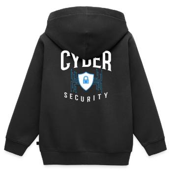 Cyber Security Information Computer Sicherheit - Kinder Premium Organic Zip Hoodie - Schwarz - Hinten - AI Model Kid Male (0cm)