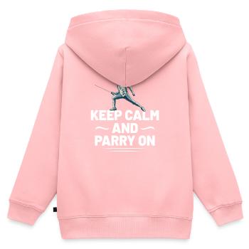 Fencing Fencer Fence - Kinder Premium Organic Zip Hoodie - Rosa - Hinten - AI Model Kid Female (0cm)