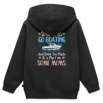 Bateau de navigation Capitaine Pontoon Sailor Cruising - Sweat Premium à capuche zippé enfant bio - noir - Dos - AI Model Kid Male (0cm)